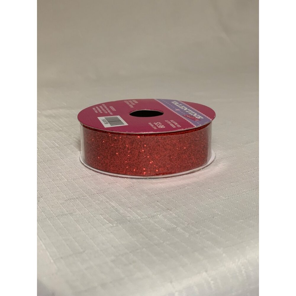 Craft Red Glitter Ribbon 1.5" x 6 Yard Sewing & Gift Wrapping Christmas Holiday